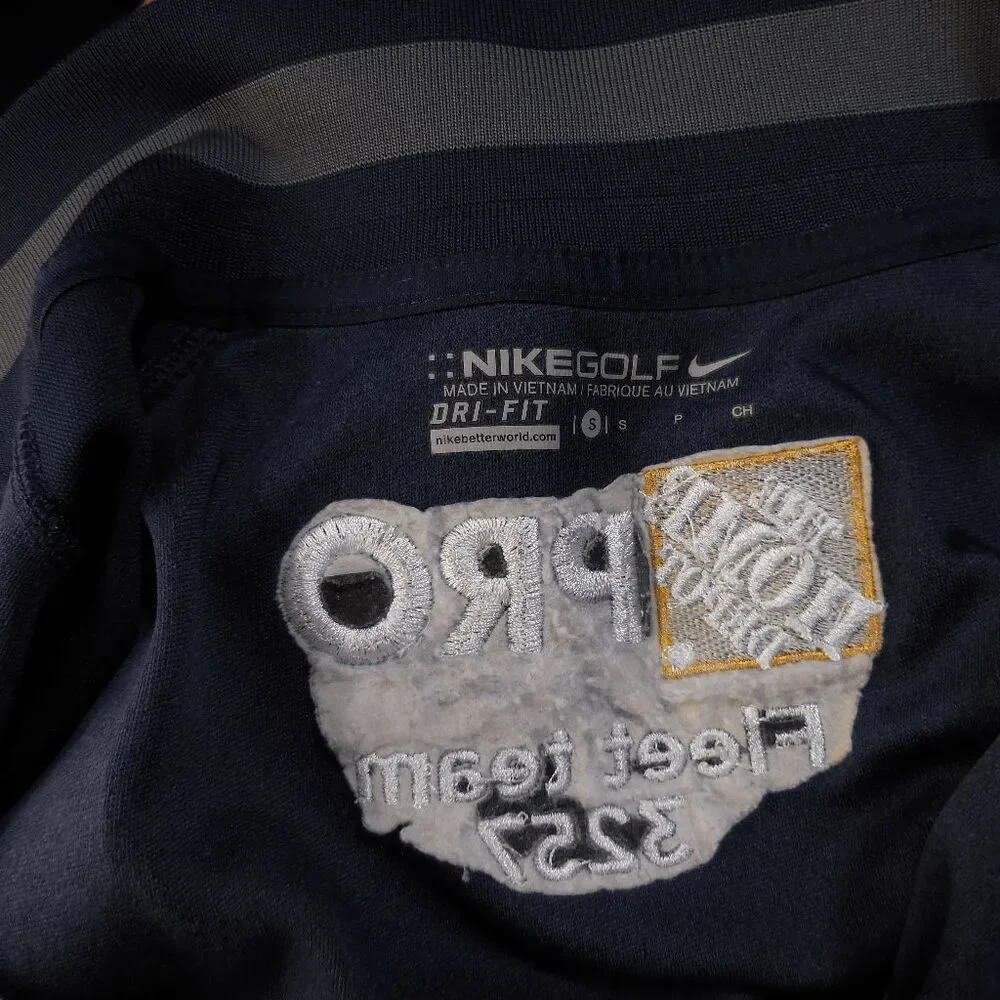 Nike‎ Golf Dri Fit Men's S Navy Blue 1/4 Zip Pullover Home Depot Pro Fleet